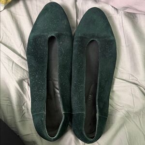 A.Soliani Dark Green Women's Flats